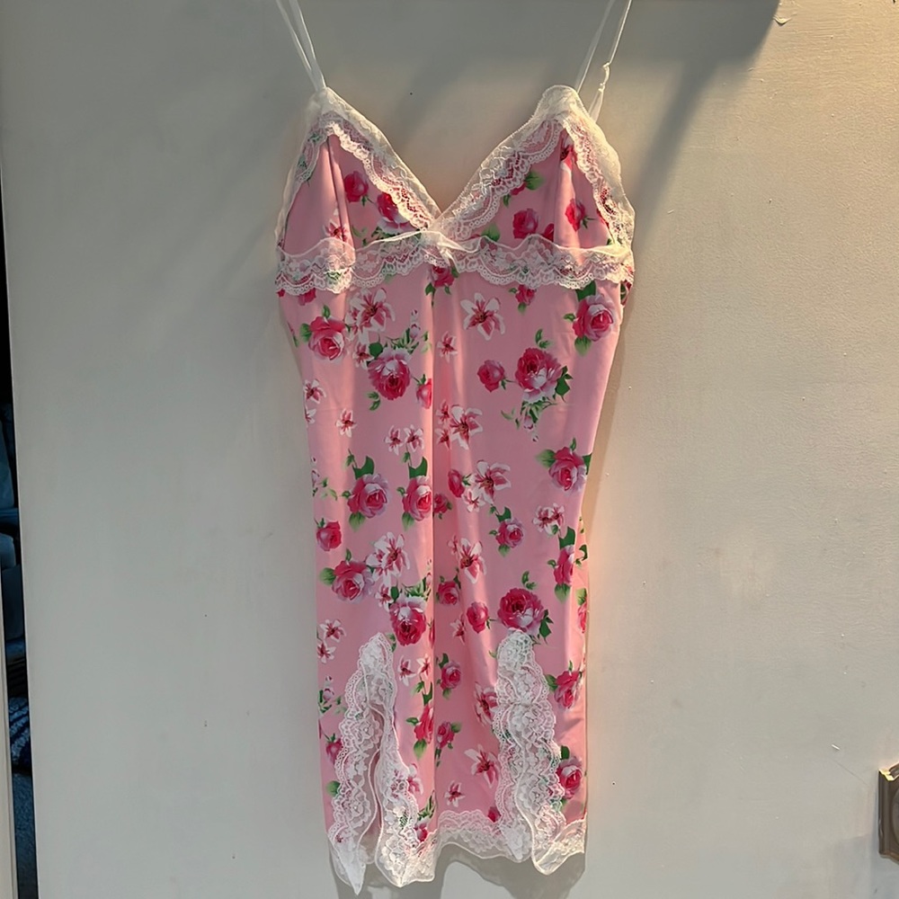 Pink slip dress